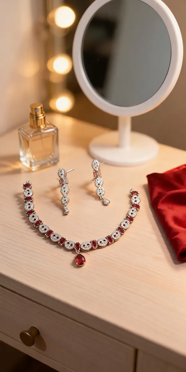 Silver_Brass_Red_Teardrop_Stone_Studded_Necklace_Set_For_Women