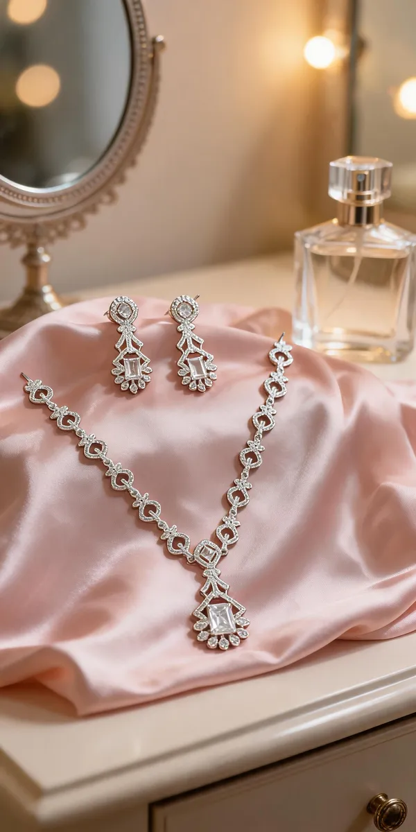 Silver_Brass_Floral_Loop_Necklace_And_Earrings_Set_For_Women