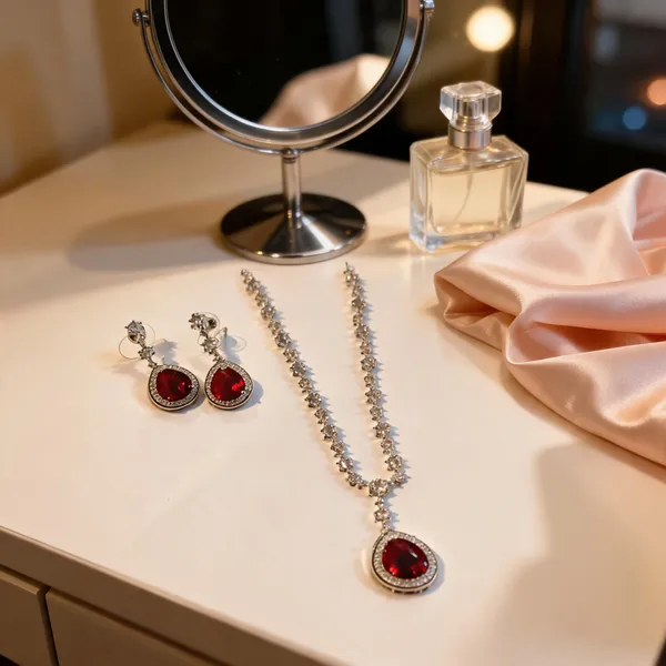 Silver_Brass_Red_Stone_Floral_Necklace_Set_For_Women