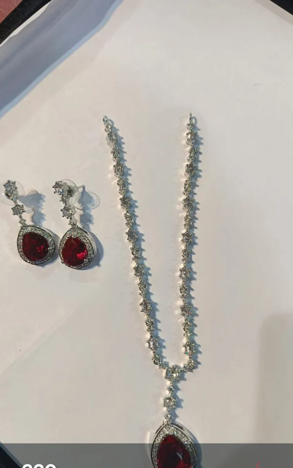 Silver_Brass_Red_Stone_Floral_Necklace_Set_For_Women