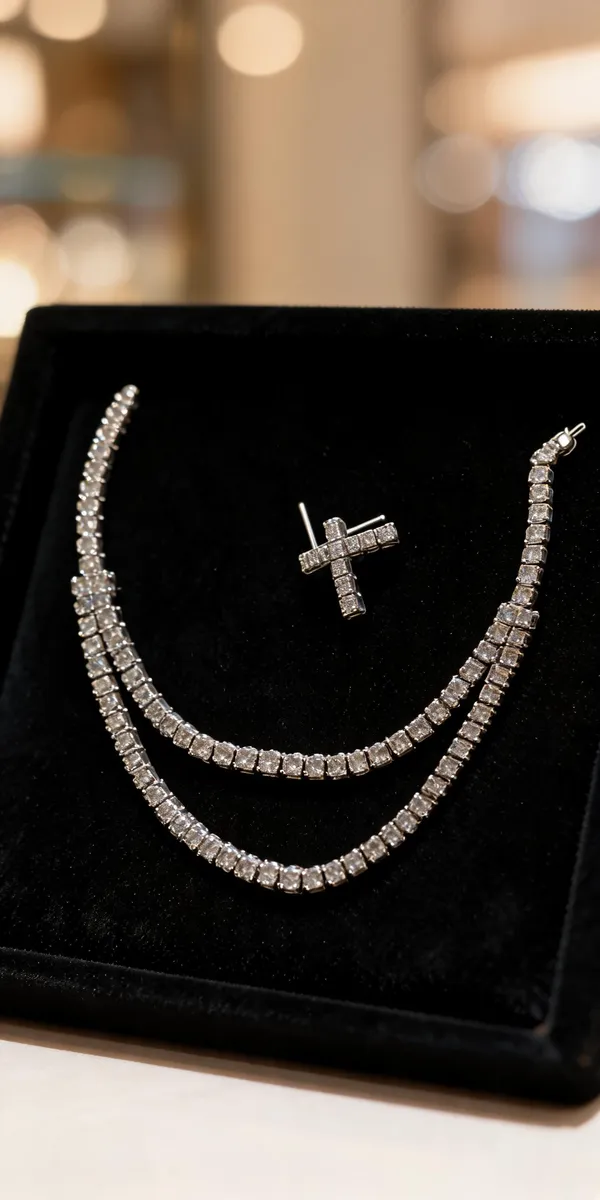 Silver_Brass_Rhinestone_Layered_Necklace_Set_For_Women