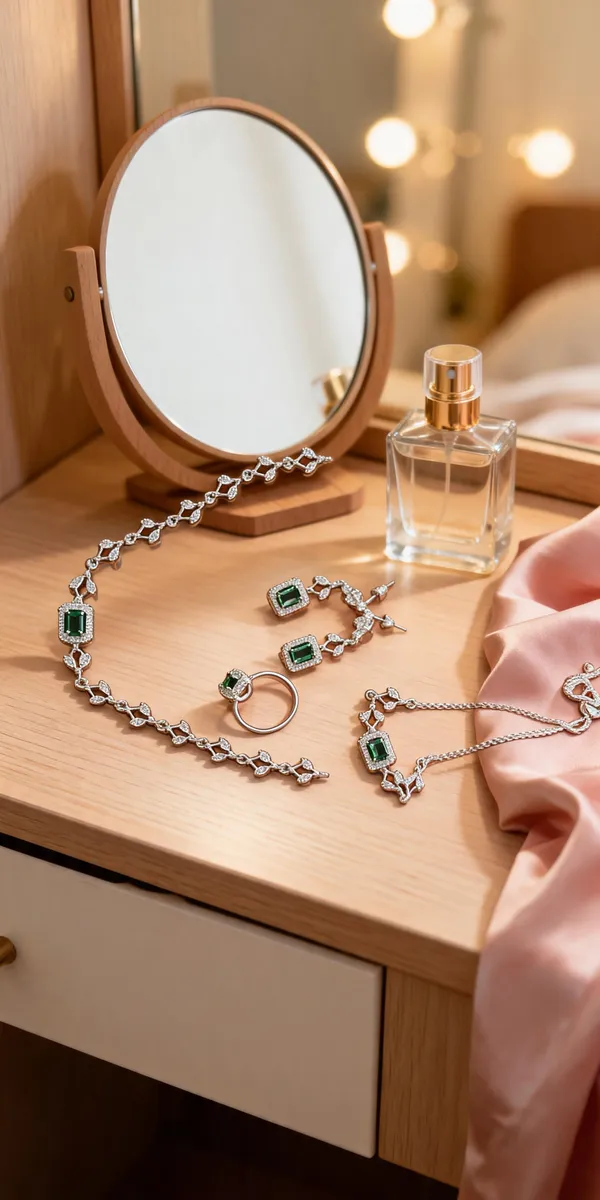 Silver_Brass_Green_Stone_Jewellery_Set_For_Women