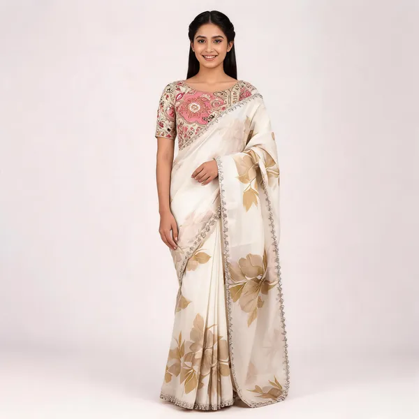 White_Moss_Satin_Floral_Print_Saree_For_Women