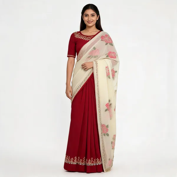 Maroon_Chocolate_Silk_Embroidered_Saree_For_Women