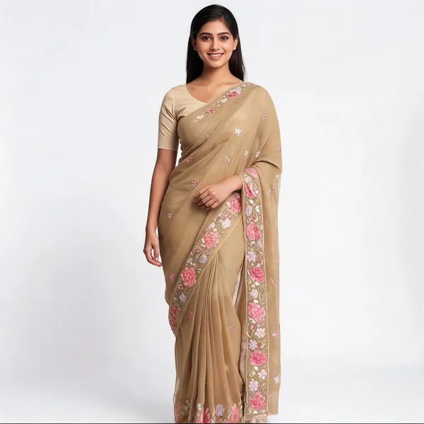 Beige_Tesla_Silk_Embroidered_Saree_For_Women