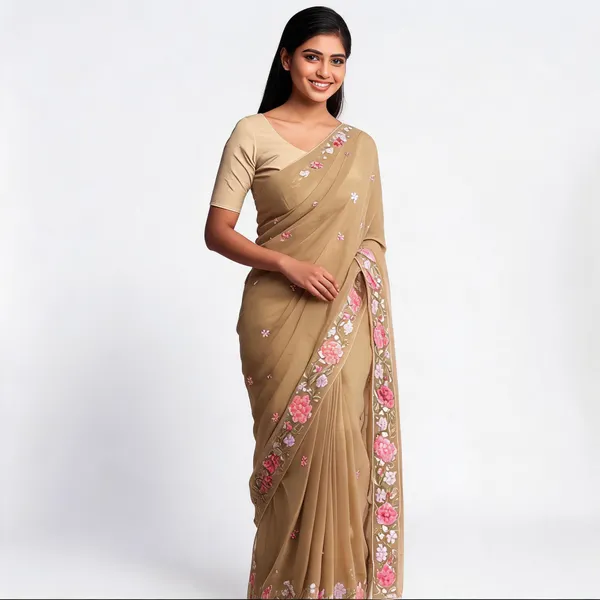 Beige_Tesla_Silk_Embroidered_Saree_For_Women