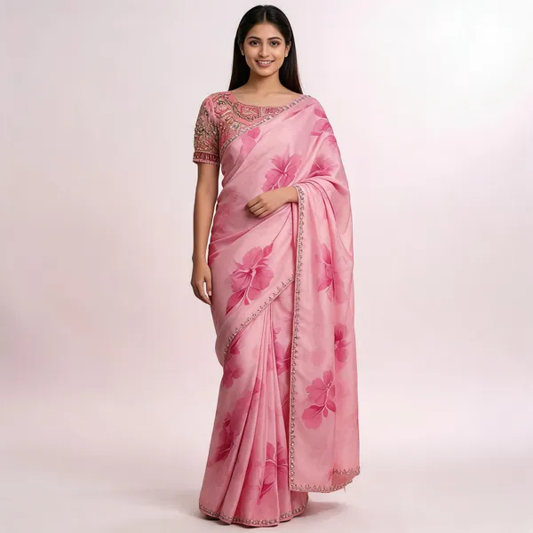 Pink_Moss_Satin_Floral_Print_Embellished_Saree_For_Women