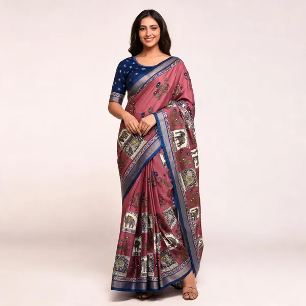 Maroon_Cotton_Linen_Printed_Saree_For_Women