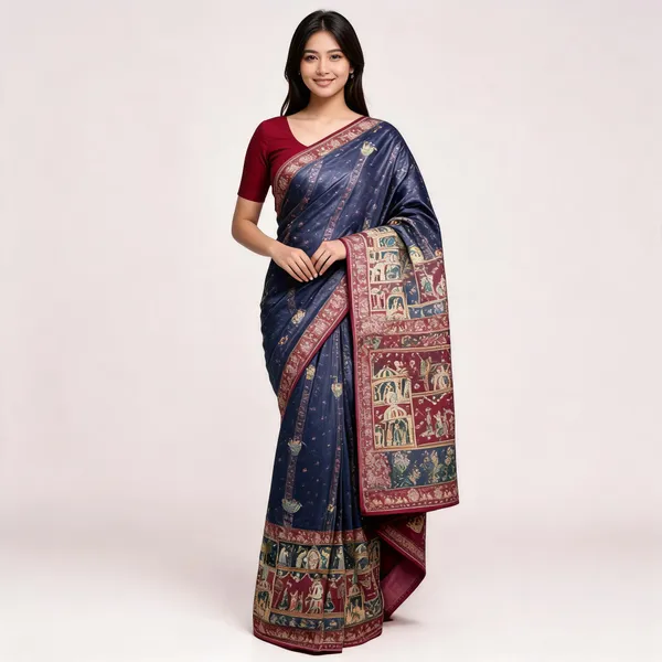 Navy_Tesla_Silk_Printed_Traditional_Saree_For_Women
