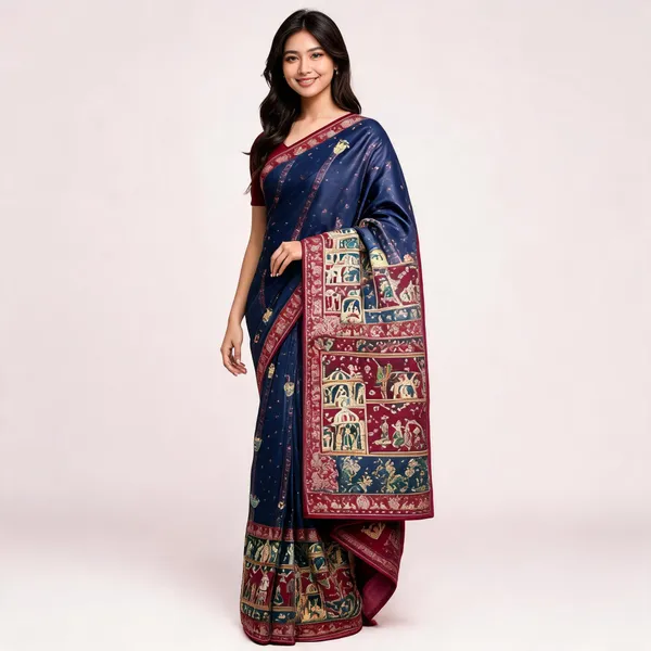 Navy_Tesla_Silk_Printed_Traditional_Saree_For_Women