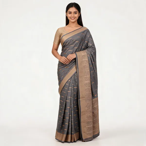 Grey_Kora_Silk_Saree_For_Women