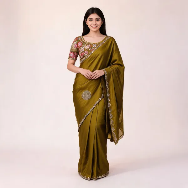 Mustard_Fandy_Silk_Embroidered_Saree_For_Women