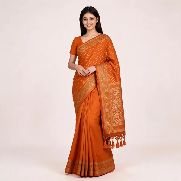 Orange_Soft_Silk_Woven_Saree_For_Women