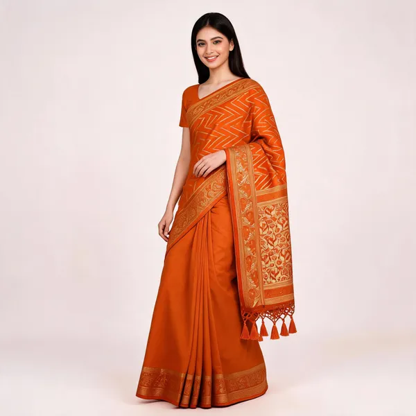 Orange_Soft_Silk_Woven_Saree_For_Women