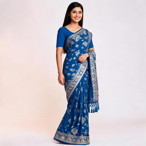 Blue_Soft_Silk_Ethnic_Saree_For_Women