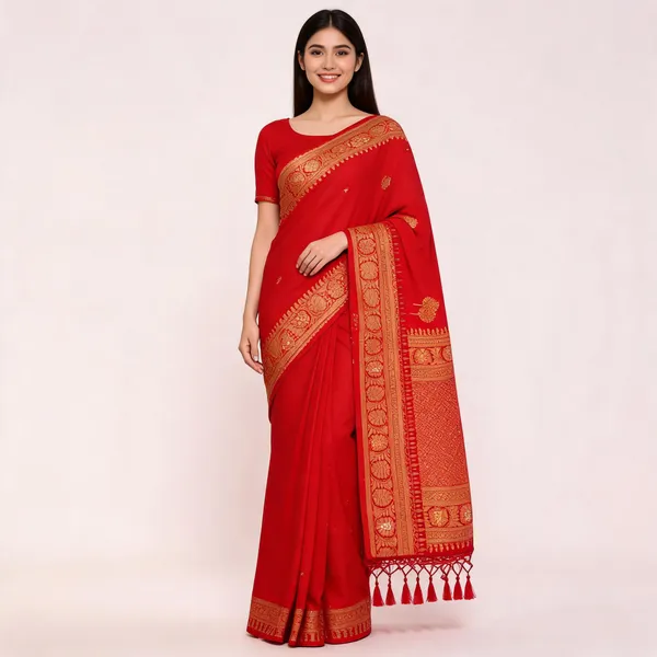 Red_Dola_Silk_Woven_Embroidered_Saree_For_Women
