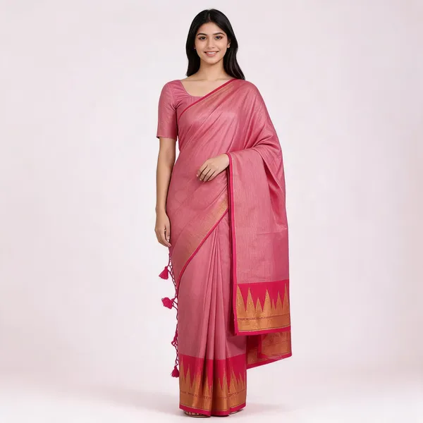 Pink_Kora_Silk_Handloom_Saree_For_Women