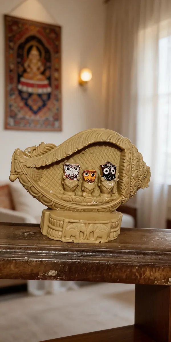 Marble_Dust_sankha_Jagannath_Trio_Chariot_Idol_Set