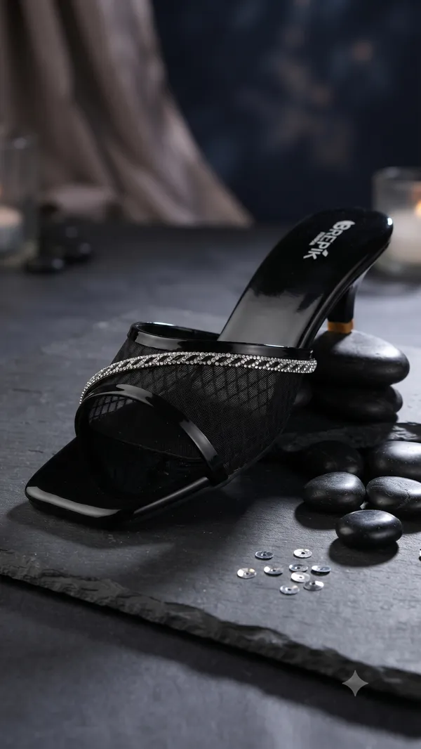 Brepik_Women_Classic_Black_Square_Toe_Low_Heel_Sandals