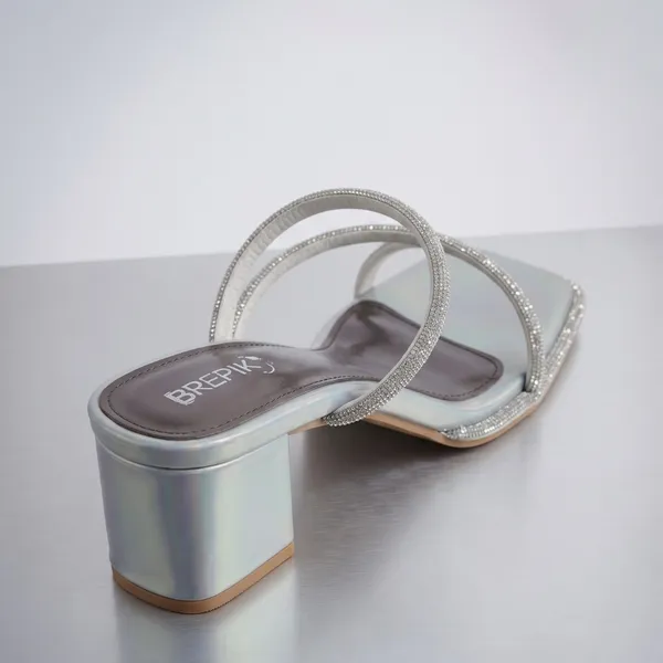 BREPIK_Women_Block_Heel_Silver_Slip-on_Sandals