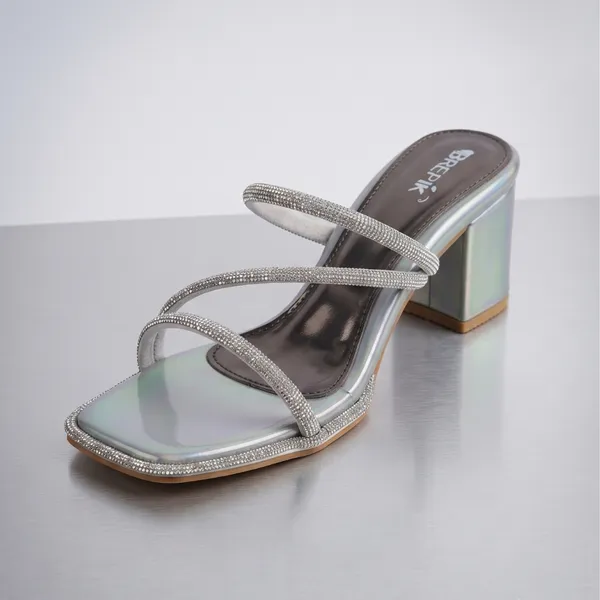 BREPIK_Women_Block_Heel_Silver_Slip-on_Sandals