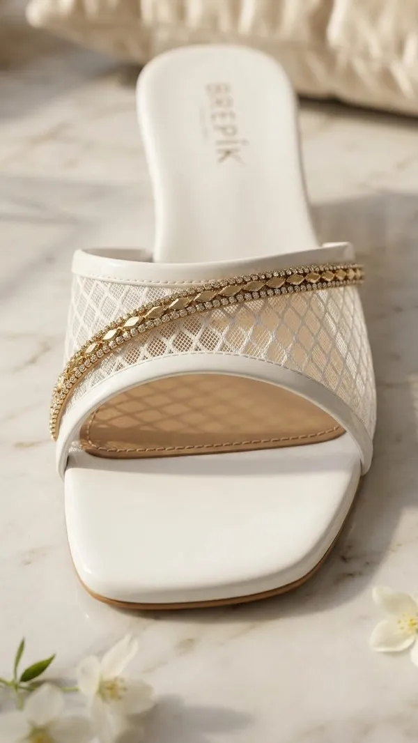 BREPIK_Women_White_Low_Heel_Fashion_Sandals_For_Women