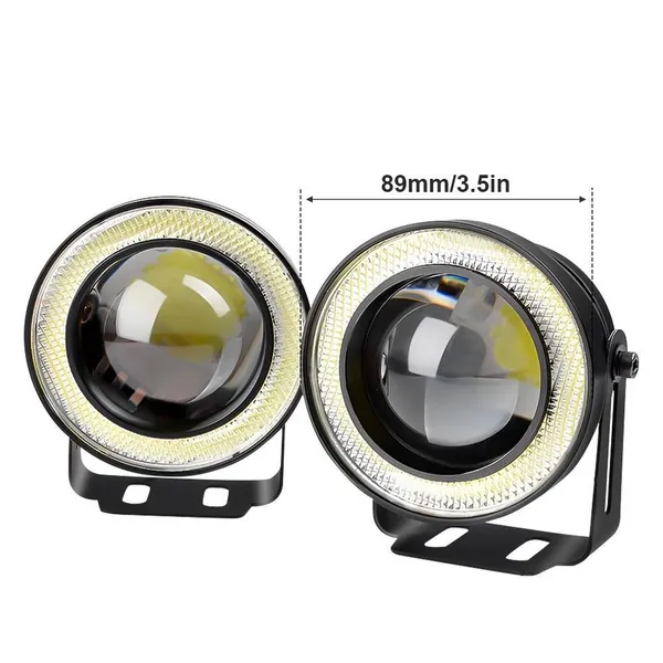 Car_Fog_Lamp_Angel_Eye_Led_Drl_Projector_89mm_3_5_Set_Of_2_Default_Title