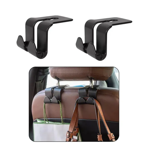 2_Pcs_Universal_Car_Headrest_Hooks_2_In_1_Bag_Purse_Holder_Default_Title