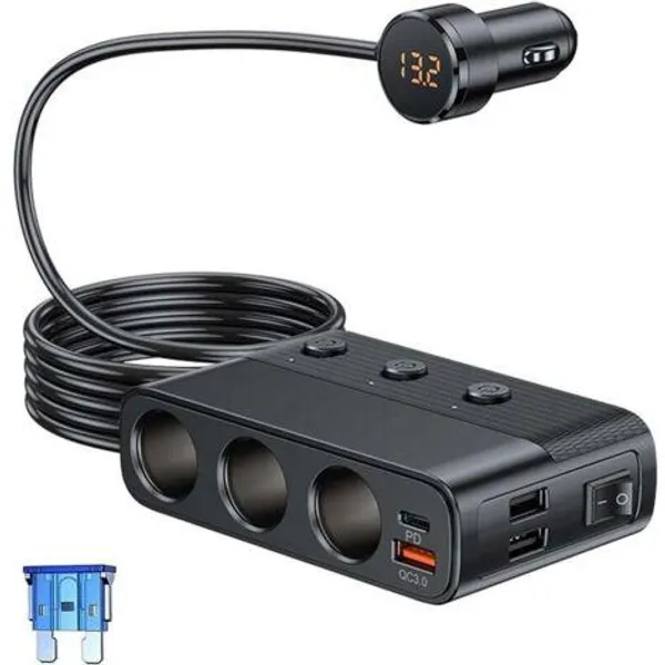 210w_9_In_1_Car_Charger_Cigarette_Lighter_Splitter_3_Dc_Sockets_Usb_A_36w_Usb_C_Pd_Default_Title