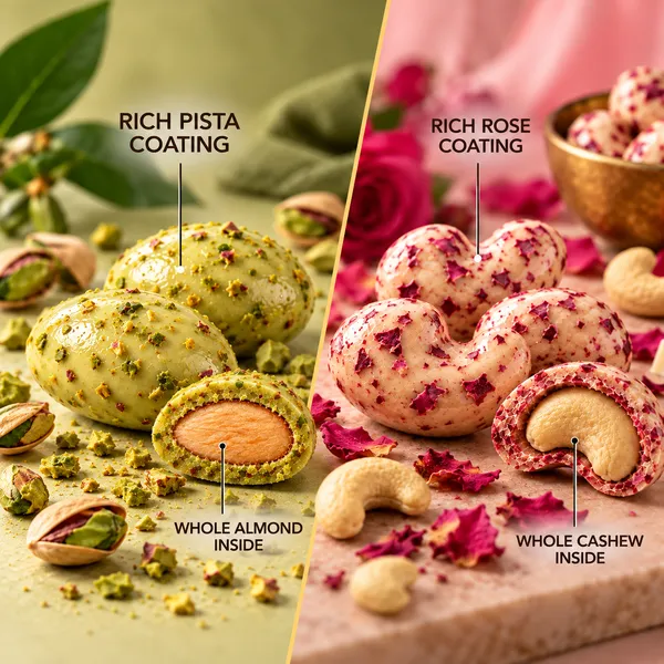 Chocolate_Coated_Pistachios_Almonds_and__Rose_Petal_White_Chocolate_Coated_Cashews_Combo_Set