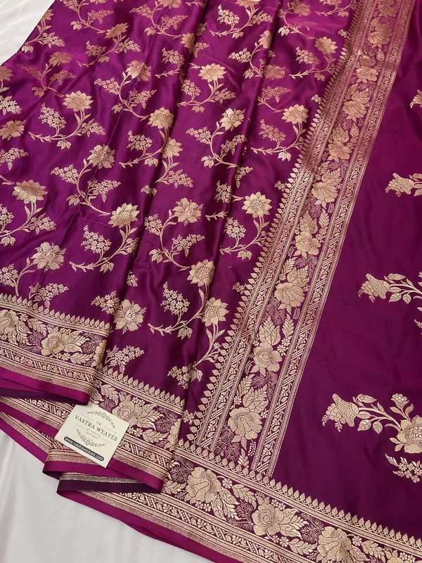 Magenta_Pink_Mashru_Katan_Silk_Saree_For_Women