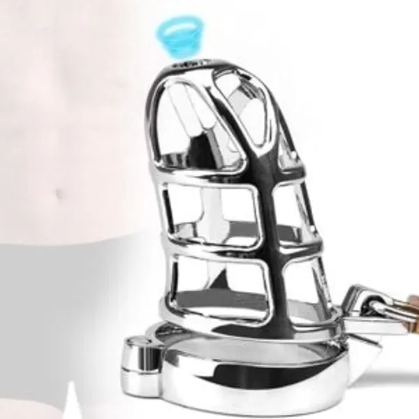 Lovemehoney_Male_Cage_Chastity_Device_With_Lock_Beginner_Stainless_Steel_Bondage_Cock_Cage_For_Men_50mm_Silver