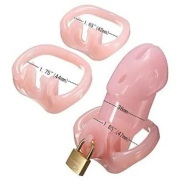 Mastibazar_Male_Chastity_Device_Short_Cage_Pink_18_Adults_Only_Magiclock_Padlock_Free_System
