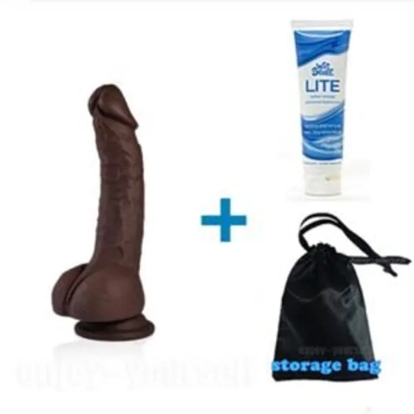 Lovemehoney_Realistic_Dildo_With_Suction_Cup_Soft_Silicone_With_Balls_Storage_Bag