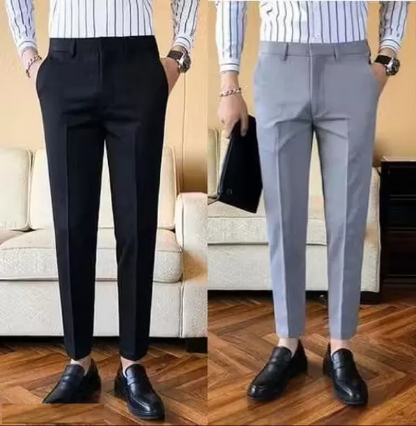 BRDFASHION_Slim_Fit_Men_Black,_Grey_Trousers_()