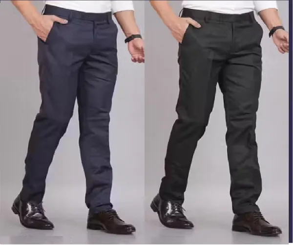 BRDFASHION_Comfort_Fit_Men_Black,_Blue_Trousers_()