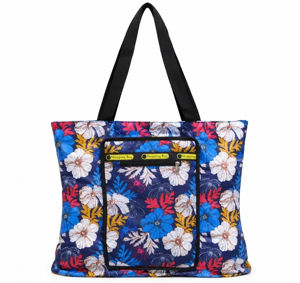 Packable_Tropical_Floral_Print_Shoulder_Tote_Bag_with_Zipper_Closure