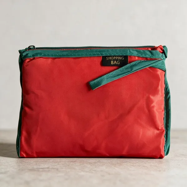 Red_And_Green_Plain_Zipper_Pouch_For_Women