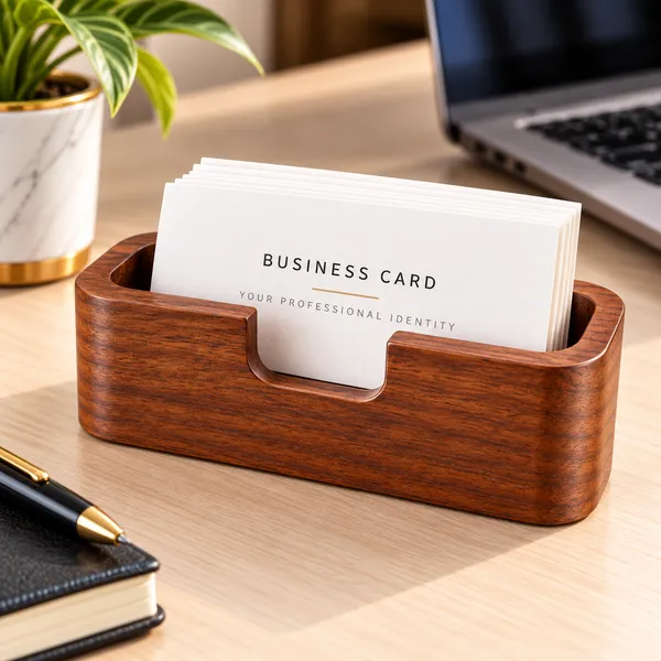 Brown_Wood_Card_Holder_For_Office,_Desk