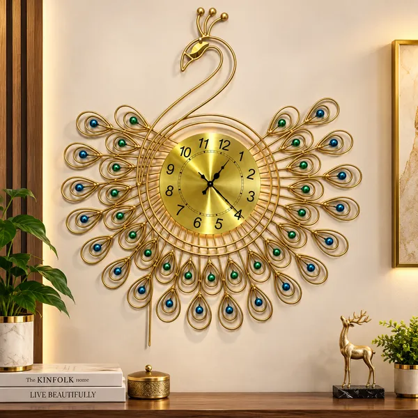 Gold_Metal_Wall_Clock_For_Home,_Office