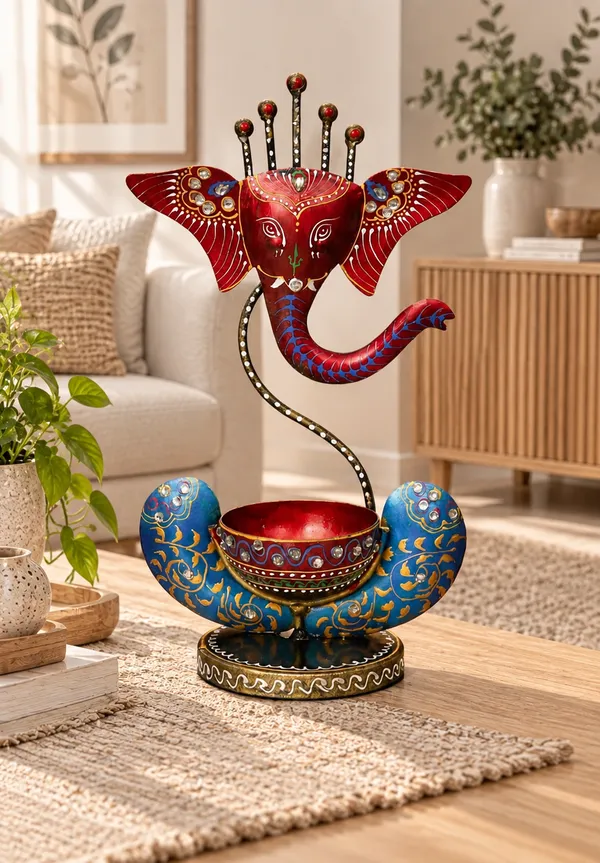 Metal_Traditional_Ganesha_Decorative_Diya_Lamp