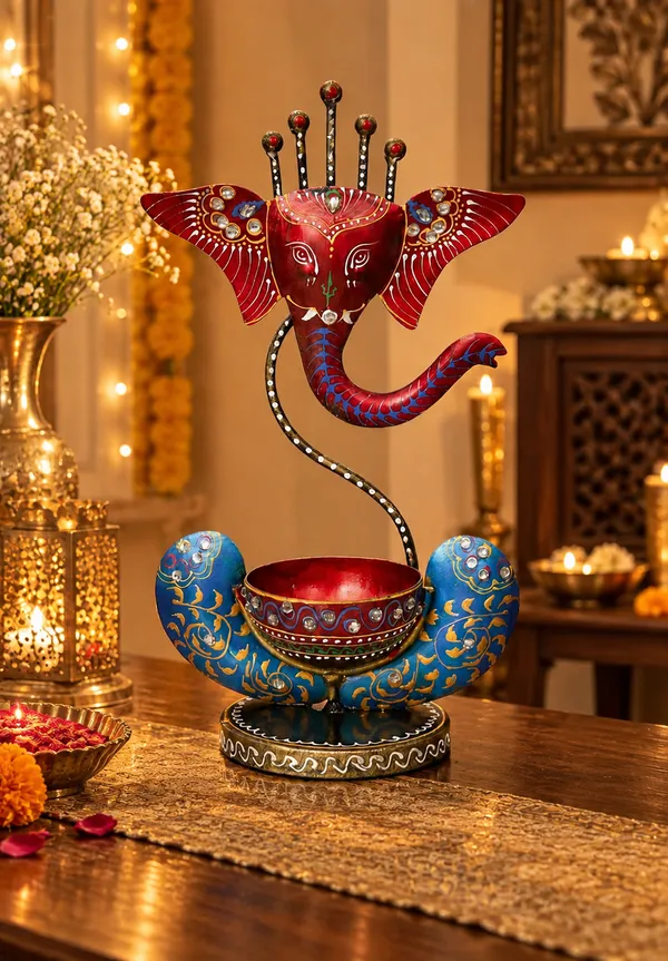 Metal_Traditional_Ganesha_Decorative_Diya_Lamp