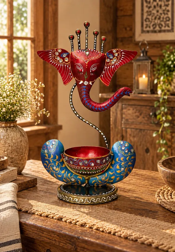 Metal_Traditional_Ganesha_Decorative_Diya_Lamp