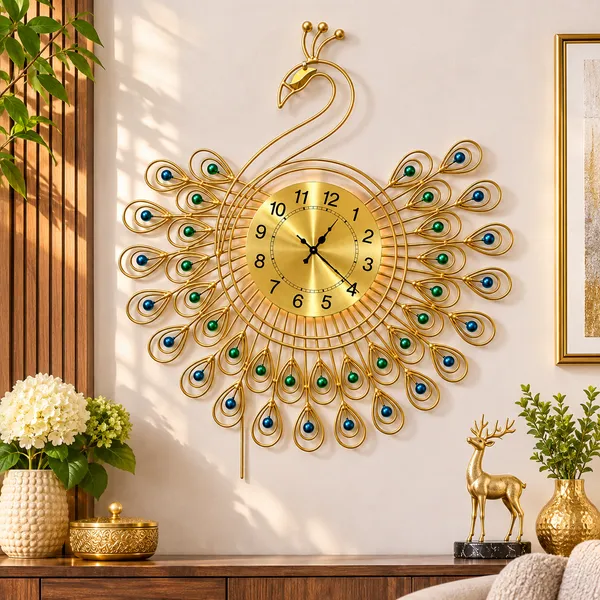 Gold_Metal_Wall_Clock_For_Home,_Office