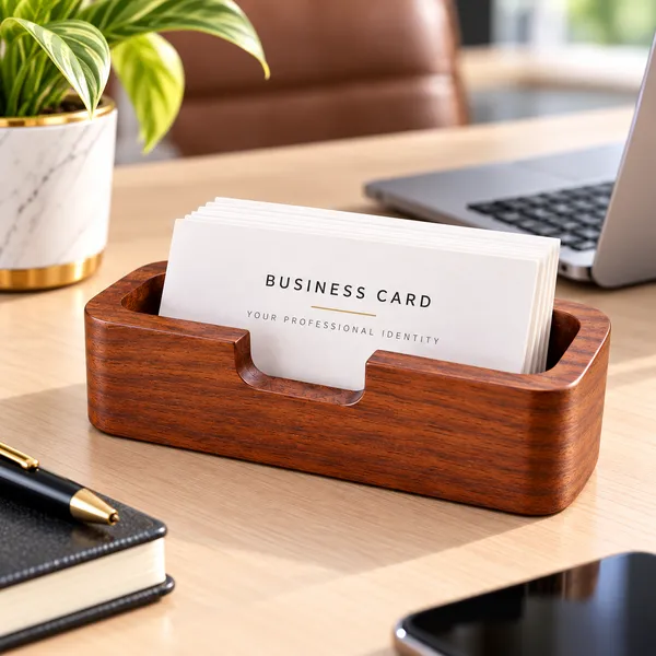Brown_Wood_Card_Holder_For_Office,_Desk