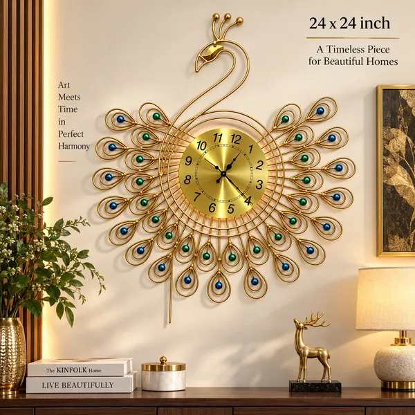 Gold_Metal_Wall_Clock_For_Home,_Office