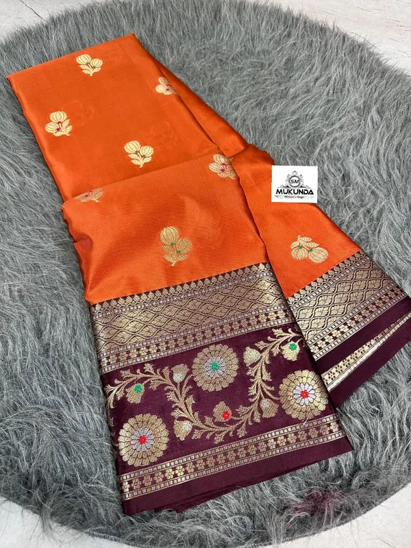 Orange_Semi_Katan_Soft_Silk_Saree_Daily_Wear_For_Women