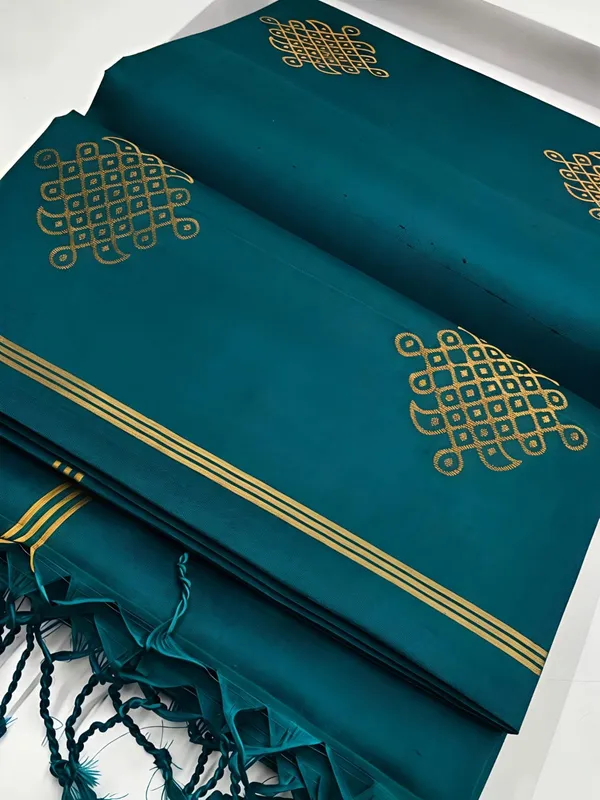 Deep_Sea_Green_And_Gold_Semi_Chennai_Soft_Silk_Saree_Daily_Wear_For_Women