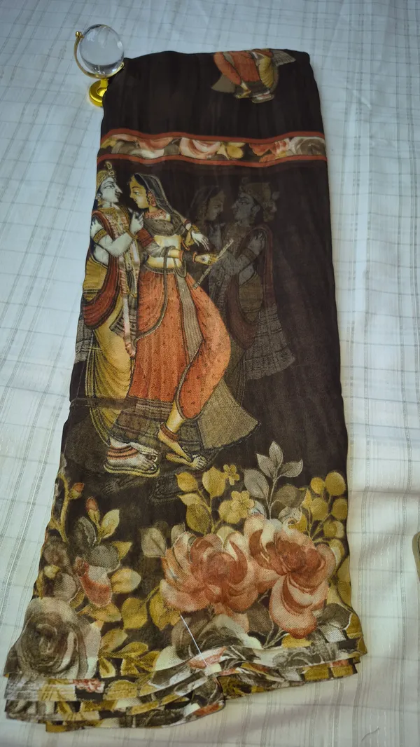 Brown_Georgette_Saree_Daily_Wear_For_Women