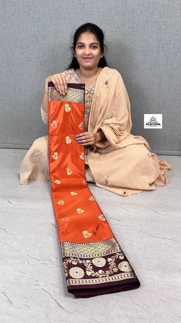 Orange_Semi_Katan_Soft_Silk_Saree_Daily_Wear_For_Women